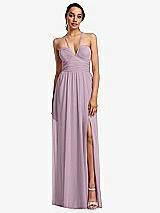 Front View Thumbnail - Suede Rose Plunging V-Neck Criss Cross Strap Back Maxi Dress