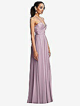 Side View Thumbnail - Suede Rose Plunging V-Neck Criss Cross Strap Back Maxi Dress