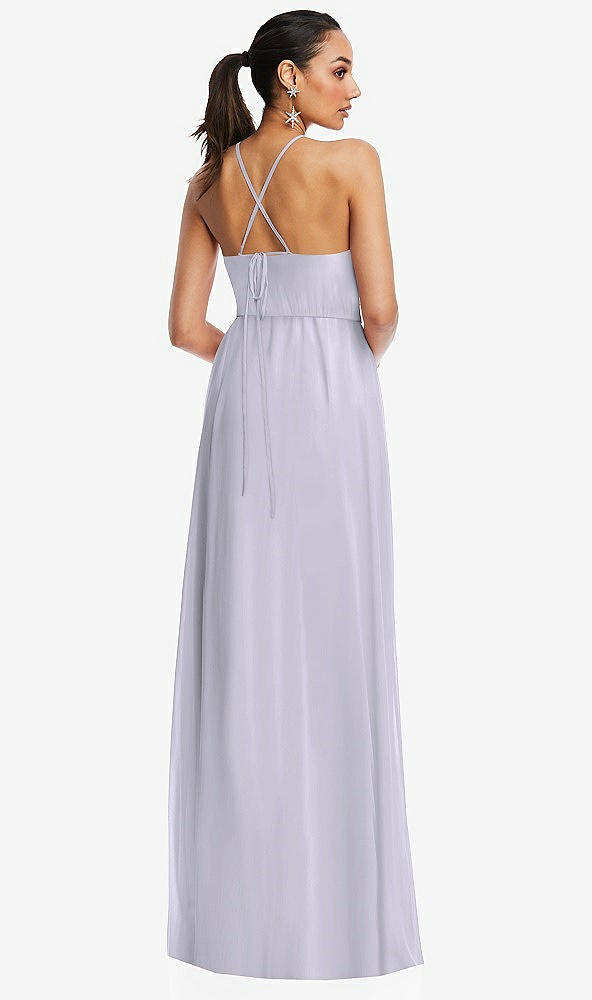 Back View - Silver Dove Plunging V-Neck Criss Cross Strap Back Maxi Dress