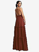 Rear View Thumbnail - Auburn Moon Low-Back Triangle Maxi Dress with Ruffle-Trimmed Tiered Skirt