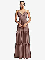 Front View Thumbnail - Sienna Low-Back Triangle Maxi Dress with Ruffle-Trimmed Tiered Skirt