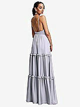 Rear View Thumbnail - Silver Dove Low-Back Triangle Maxi Dress with Ruffle-Trimmed Tiered Skirt