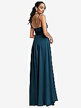 Rear View Thumbnail - Atlantic Blue Triangle Cutout Bodice Maxi Dress with Adjustable Straps