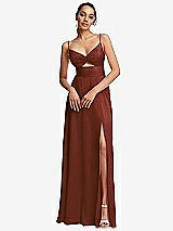 Front View Thumbnail - Auburn Moon Triangle Cutout Bodice Maxi Dress with Adjustable Straps