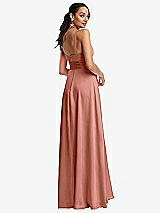 Rear View Thumbnail - Desert Rose Triangle Cutout Bodice Maxi Dress with Adjustable Straps