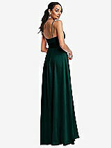 Rear View Thumbnail - Evergreen Triangle Cutout Bodice Maxi Dress with Adjustable Straps