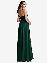 Rear View Thumbnail - Hunter Green Triangle Cutout Bodice Maxi Dress with Adjustable Straps