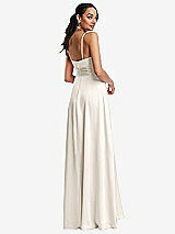 Rear View Thumbnail - Ivory Triangle Cutout Bodice Maxi Dress with Adjustable Straps