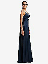 Side View Thumbnail - Midnight Navy Triangle Cutout Bodice Maxi Dress with Adjustable Straps