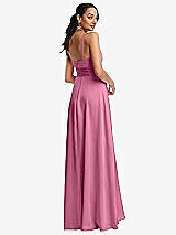 Rear View Thumbnail - Orchid Pink Triangle Cutout Bodice Maxi Dress with Adjustable Straps