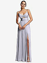 Front View Thumbnail - Silver Dove Triangle Cutout Bodice Maxi Dress with Adjustable Straps