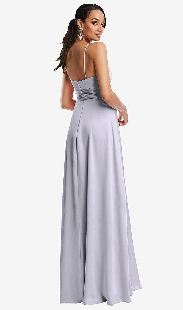Back View - Silver Dove Triangle Cutout Bodice Maxi Dress with Adjustable Straps