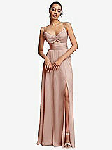 Front View Thumbnail - Toasted Sugar Triangle Cutout Bodice Maxi Dress with Adjustable Straps
