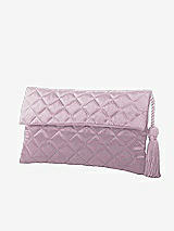 Front View Thumbnail - Suede Rose Quilted Envelope Clutch with Tassel Detail