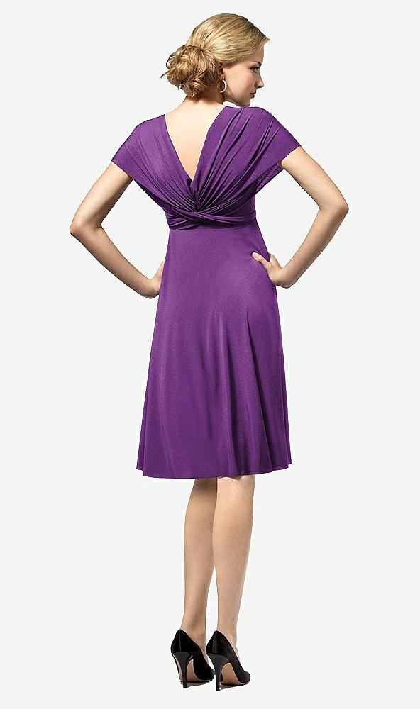 Back View - African Violet Twist Wrap Convertible Mini Dress