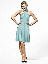 Alt View 1 Thumbnail - Canal Blue Twist Wrap Convertible Mini Dress