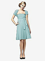 Front View Thumbnail - Canal Blue Twist Wrap Convertible Mini Dress