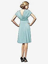 Rear View Thumbnail - Canal Blue Twist Wrap Convertible Mini Dress