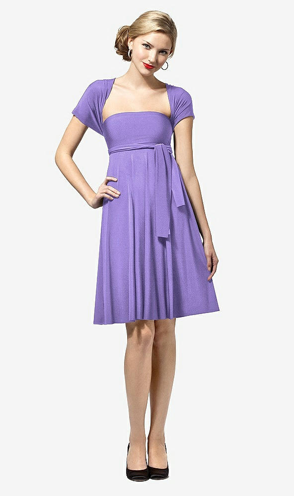 Front View - Tahiti Twist Wrap Convertible Mini Dress