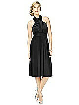 Alt View 3 Thumbnail - Black Twist Wrap Convertible Cocktail Dress