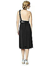 Rear View Thumbnail - Black Twist Wrap Convertible Cocktail Dress