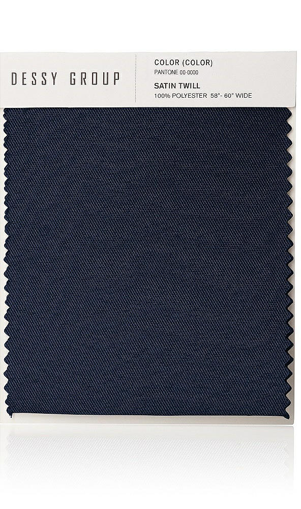 Front View - Midnight Navy Satin Twill Swatch