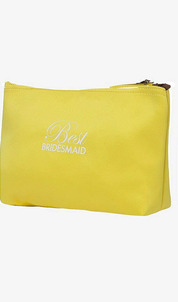 Front View - Citrus Best Bridesmaid Satin Cosmetics Bag