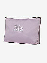 Front View Thumbnail - Suede Rose Best Bridesmaid Satin Cosmetics Bag
