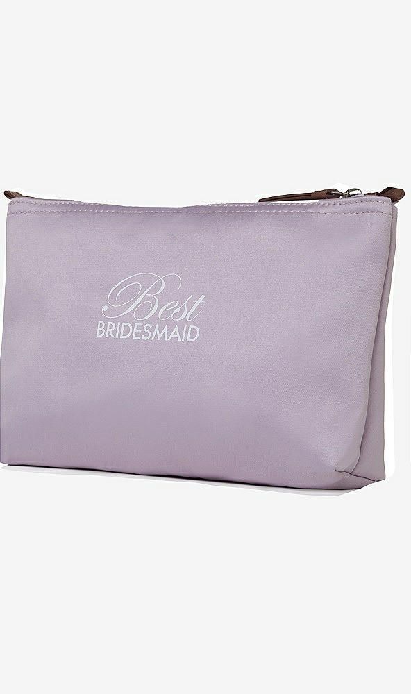 Front View - Suede Rose Best Bridesmaid Satin Cosmetics Bag