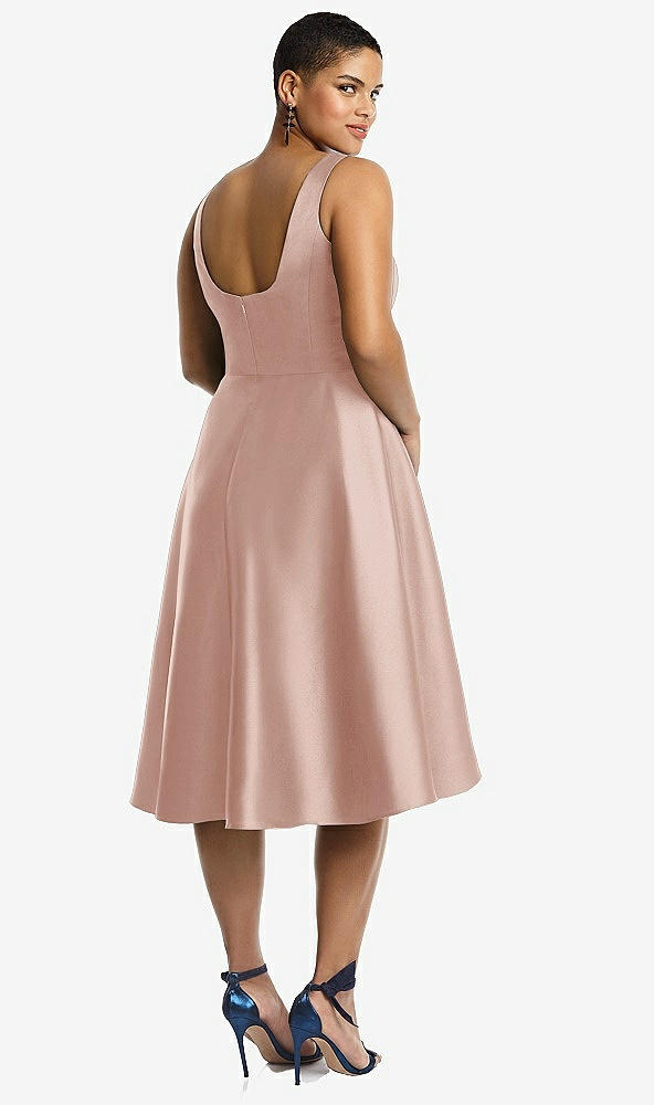Back View - Toasted Sugar Bateau Neck Satin High Low Cocktail Dress