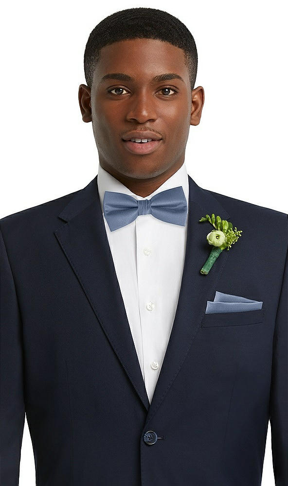 Front View - Larkspur Blue Classic Yarn-Dyed Bow Ties by After Six