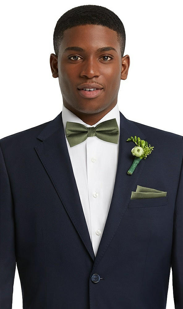 Front View - Moss Classic Yarn-Dyed Bow Ties by After Six