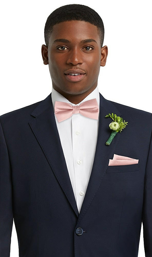 Front View - Rose - PANTONE Rose Quartz Classic Yarn-Dyed Bow Ties by After Six