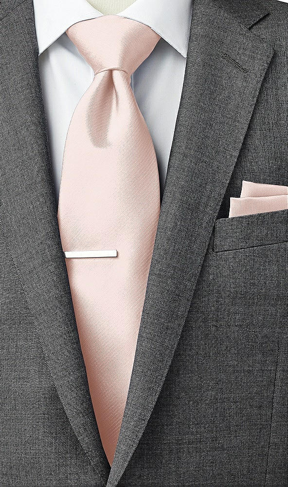 Back View - Pearl Pink Classic Yarn-Dyed Pocket Squares by After Six