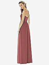Alt View 2 Thumbnail - English Rose Strapless Draped Bodice Maxi Dress with Front Slits