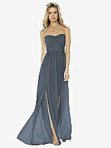 Alt View 1 Thumbnail - Silverstone Strapless Draped Bodice Maxi Dress with Front Slits