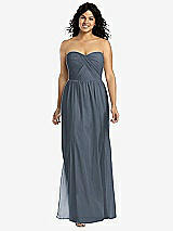 Front View Thumbnail - Silverstone Strapless Draped Bodice Maxi Dress with Front Slits