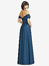 Alt View 2 Thumbnail - Dusk Blue Off-the-Shoulder Draped Chiffon Maxi Dress