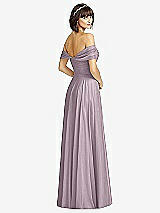 Alt View 2 Thumbnail - Lilac Dusk Off-the-Shoulder Draped Chiffon Maxi Dress