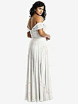 Rear View Thumbnail - Spring Fling Off-the-Shoulder Draped Chiffon Maxi Dress