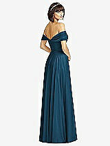 Alt View 2 Thumbnail - Atlantic Blue Off-the-Shoulder Draped Chiffon Maxi Dress