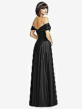 Alt View 2 Thumbnail - Black Off-the-Shoulder Draped Chiffon Maxi Dress