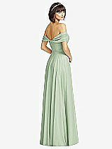 Alt View 2 Thumbnail - Celadon Off-the-Shoulder Draped Chiffon Maxi Dress