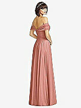Alt View 2 Thumbnail - Desert Rose Off-the-Shoulder Draped Chiffon Maxi Dress