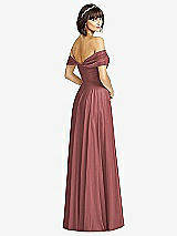 Alt View 2 Thumbnail - English Rose Off-the-Shoulder Draped Chiffon Maxi Dress