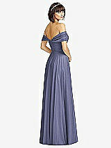 Alt View 2 Thumbnail - French Blue Off-the-Shoulder Draped Chiffon Maxi Dress