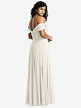 Rear View Thumbnail - Ivory Off-the-Shoulder Draped Chiffon Maxi Dress
