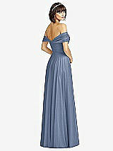 Alt View 2 Thumbnail - Larkspur Blue Off-the-Shoulder Draped Chiffon Maxi Dress