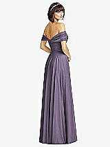 Alt View 2 Thumbnail - Lavender Off-the-Shoulder Draped Chiffon Maxi Dress