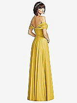Alt View 2 Thumbnail - Marigold Off-the-Shoulder Draped Chiffon Maxi Dress